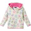 Kids Floral Plush Hoodie, White - Sweatshirts - 1 - thumbnail