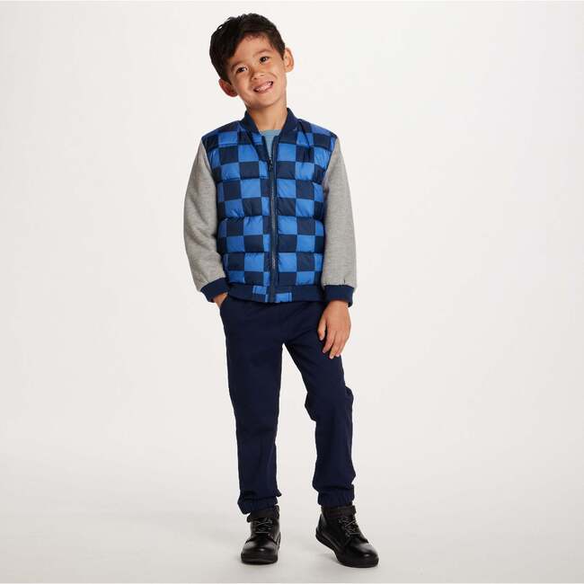 Kids French Terry Sleeve Bomber, Buffalo Check - Jackets - 4