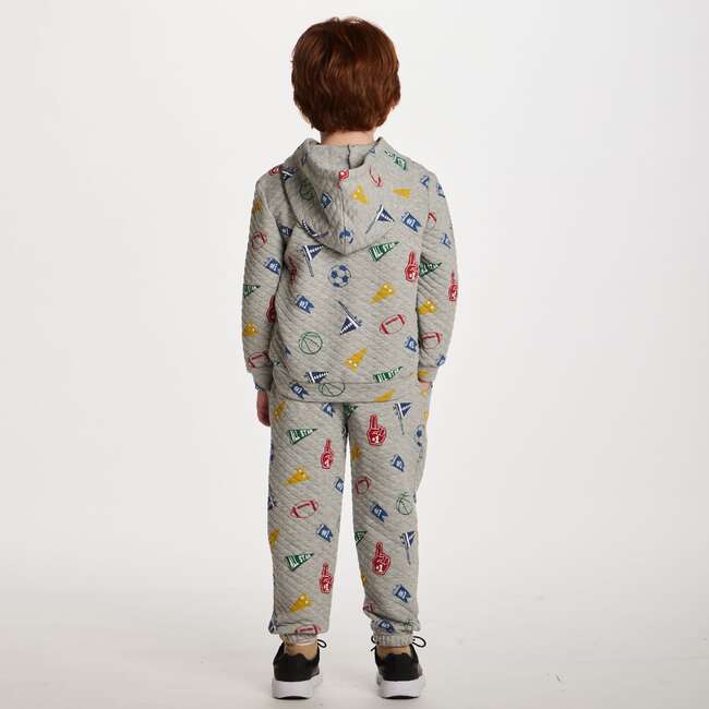 Kids Hooded Lounge Set, Grey Varsity - Mixed Apparel Set - 3