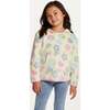 Kids Floral Plush Hoodie, White - Sweatshirts - 2