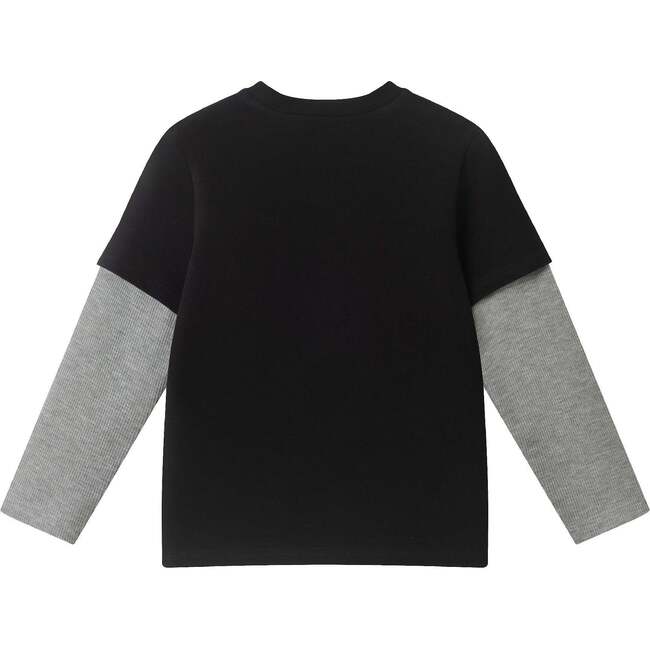 Kids Halloween Graphic Twofer Tee, Black Dino - T-Shirts - 4