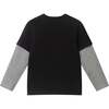 Kids Halloween Graphic Twofer Tee, Black Dino - T-Shirts - 4