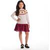 Kids Fair Isle Sweater & Woven Skirt Set| Sunflowers - Mixed Apparel Set - 2