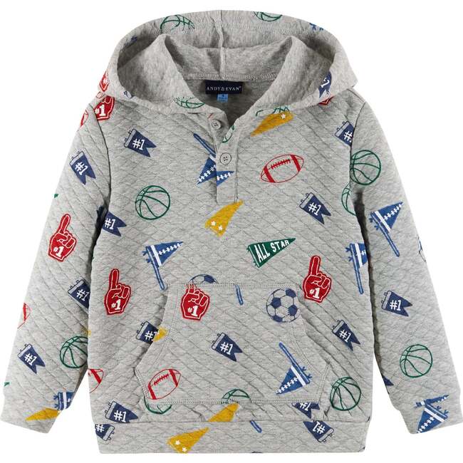 Kids Hooded Lounge Set, Grey Varsity - Mixed Apparel Set - 5