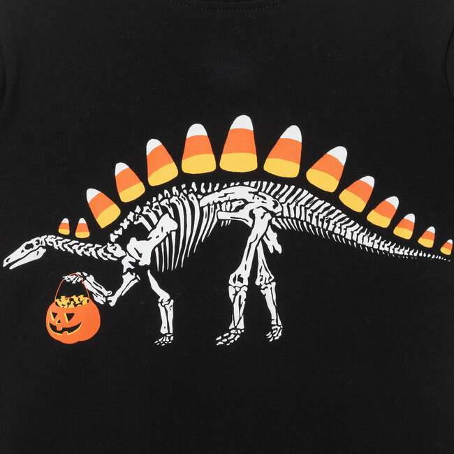 Kids Halloween Graphic Twofer Tee, Black Dino - T-Shirts - 5