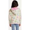 Kids Floral Plush Hoodie, White - Sweatshirts - 3