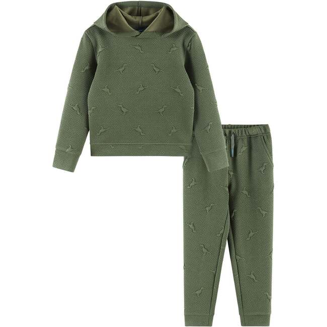 Kids Embossed Lounge Set, Green Dino