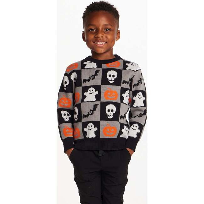 Kids Graphic Sweater, Spooky Sqaures - Sweaters - 5