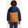 Kids Colorblock Puffer Jacket, Navy & Gold - Jackets - 3