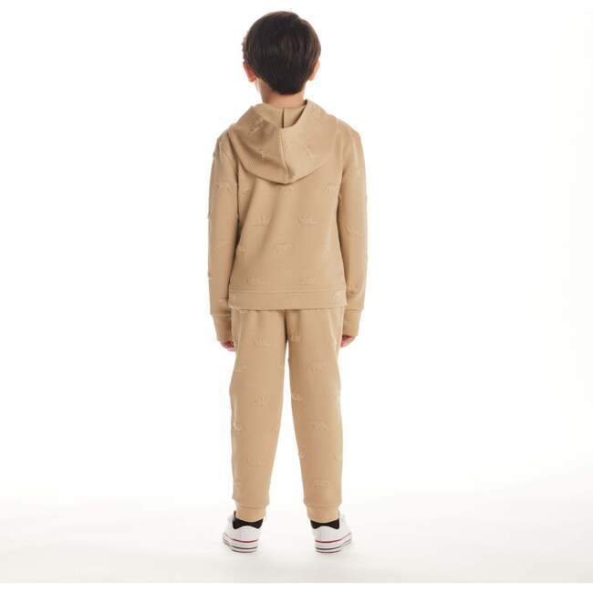 Kids Embossed Lounge Set, Taupe Bear - Mixed Apparel Set - 3