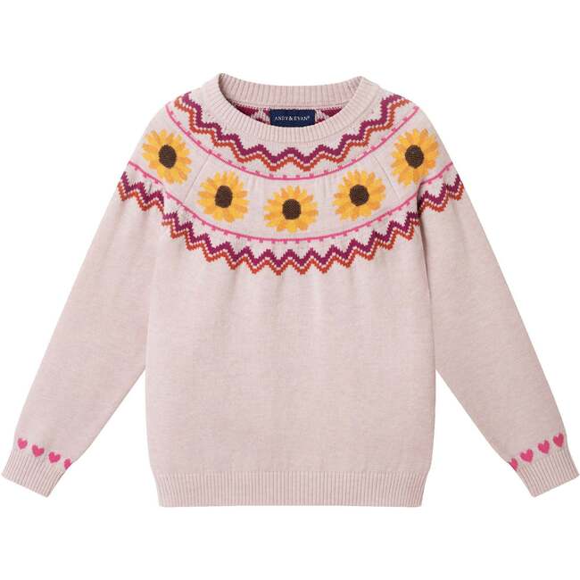 Kids Fair Isle Sweater & Woven Skirt Set| Sunflowers - Mixed Apparel Set - 7