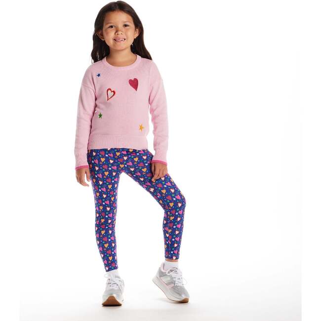 Kids Chenille Sweater & Legging Set, Hearts & Stars - Mixed Apparel Set - 2