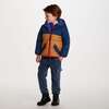 Kids Colorblock Puffer Jacket, Navy & Gold - Jackets - 4