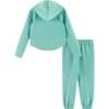Kids Embossed Lounge Set, Aqua Bows - Mixed Apparel Set - 4