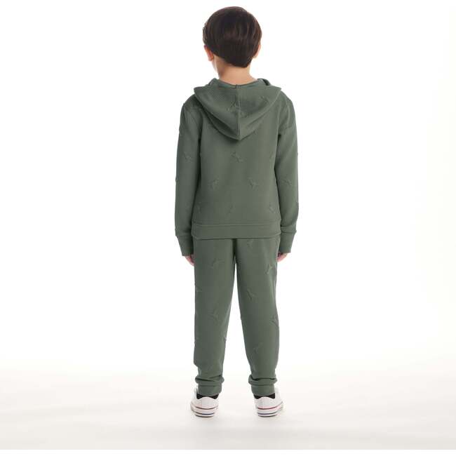 Kids Embossed Lounge Set, Green Dino - Mixed Apparel Set - 3