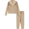 Kids Embossed Lounge Set, Taupe Bear - Mixed Apparel Set - 5