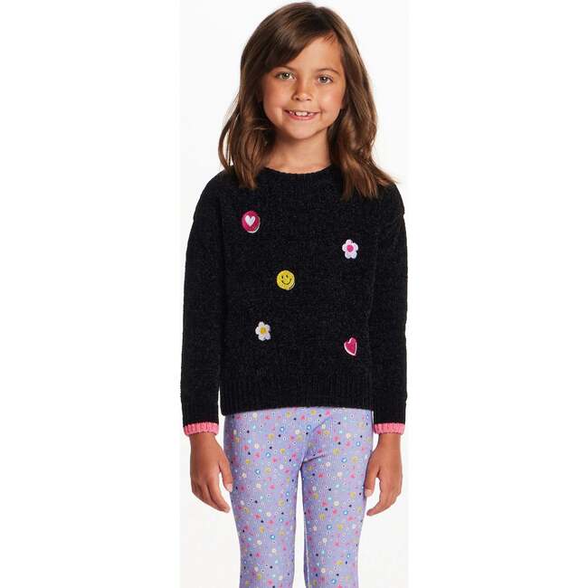 Kids Chenille Sweater & Legging Set, Smiles & Flowers - Mixed Apparel Set - 3