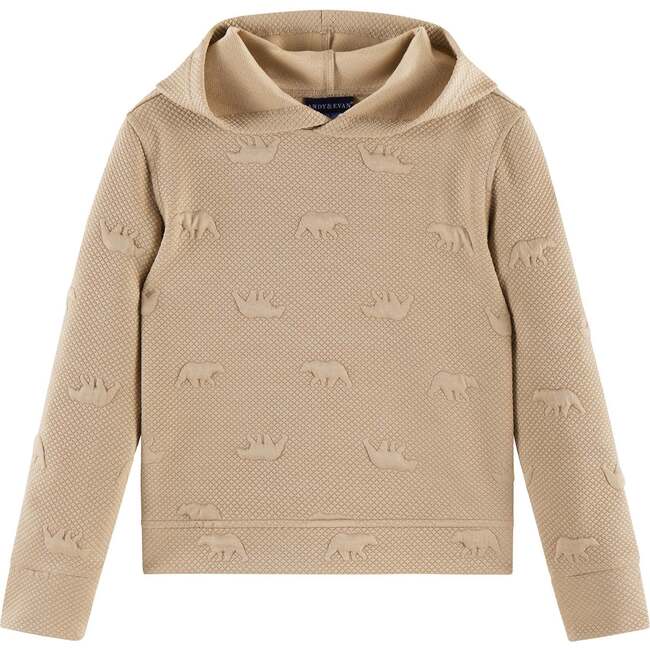 Kids Embossed Lounge Set, Taupe Bear - Mixed Apparel Set - 6