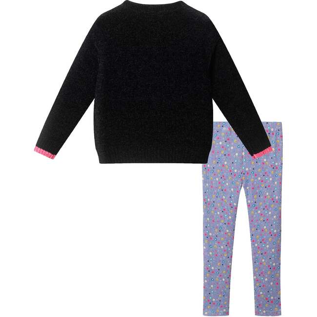 Kids Chenille Sweater & Legging Set, Smiles & Flowers - Mixed Apparel Set - 4