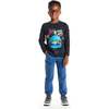 Kids Burger/Space Long Sleeve Graphic Tee, Navy Burger - T-Shirts - 2