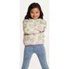 Kids Floral Plush Hoodie, White - Sweatshirts - 7