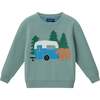 Kids Boys Sweater, Green Camper - Sweaters - 1 - thumbnail