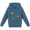Kids Boys Hooded Sweater, Navy Blue - Sweaters - 1 - thumbnail
