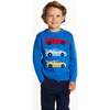 Kids Boys Sweater, Blue Race Car - Sweaters - 2