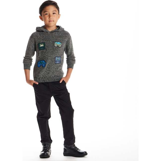 Kids Boys Hooded Sweater, Monster Truck - Sweaters - 3
