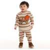 Infant Pumpkin Truck Sweater & Jogger Set, Beige Stripe - Mixed Apparel Set - 2