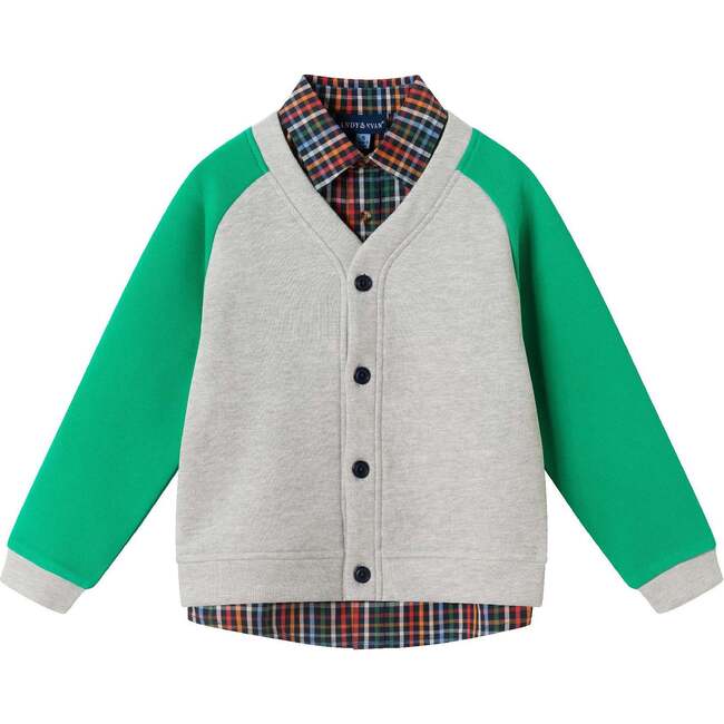 Kids Buttondown & Twill Pant Set, Grey Cardigan - Mixed Apparel Set - 7