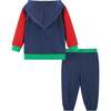 Infant Hooded Lounge Set, Navy Waffle - Mixed Apparel Set - 2
