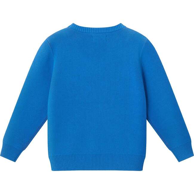 Kids Boys Sweater, Blue Race Car - Sweaters - 5