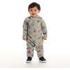 Infant Hooded Baby Romper, Beige Varsity - Rompers - 2