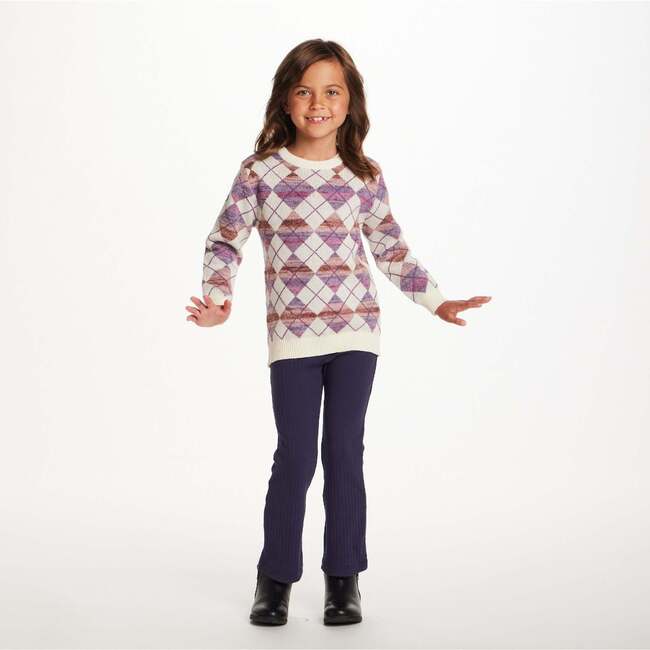 Kids Argyle Sweater & Ribbed Flare Pant Set - Mixed Apparel Set - 2