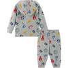 Infant Hooded Lounge Set, Grey Varsity - Mixed Apparel Set - 3