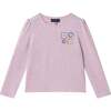 Girls Speckled Long Sleeve Tee| Pink Flowers - T-Shirts - 1 - thumbnail