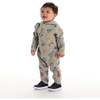 Infant Hooded Baby Romper, Beige Varsity - Rompers - 3