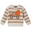 Infant Pumpkin Truck Sweater & Jogger Set, Beige Stripe - Mixed Apparel Set - 5
