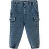 Infant Buttondown Denim Jogger Set, Grey Gingham - Mixed Apparel Set - 4