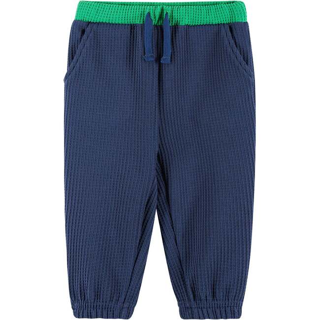 Infant Hooded Lounge Set, Navy Waffle - Mixed Apparel Set - 4