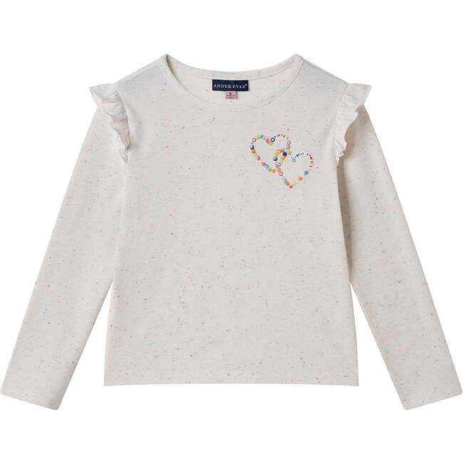 Kids Beige Speckled Graphic Tee & Bubble Skirt Set, Best Friends - Mixed Apparel Set - 6