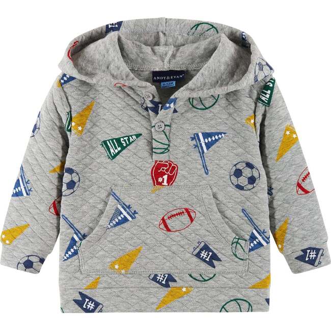Infant Hooded Lounge Set, Grey Varsity - Mixed Apparel Set - 4