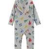 Infant Hooded Baby Romper, Beige Varsity - Rompers - 4