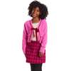 Big Kids Cardigan Sweater W/Bow, Pink Eyelash - Mixed Apparel Set - 2