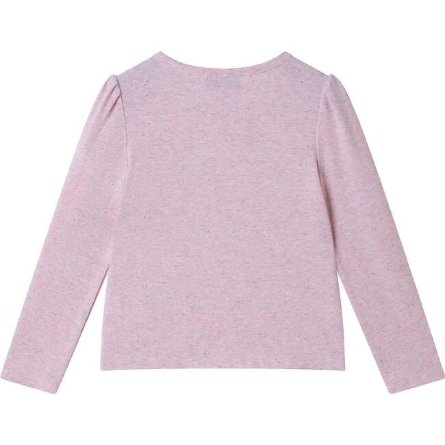 Girls Speckled Long Sleeve Tee| Pink Flowers - T-Shirts - 5
