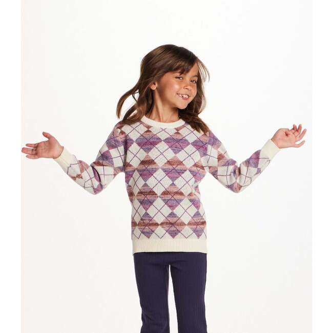 Kids Argyle Sweater & Ribbed Flare Pant Set - Mixed Apparel Set - 4