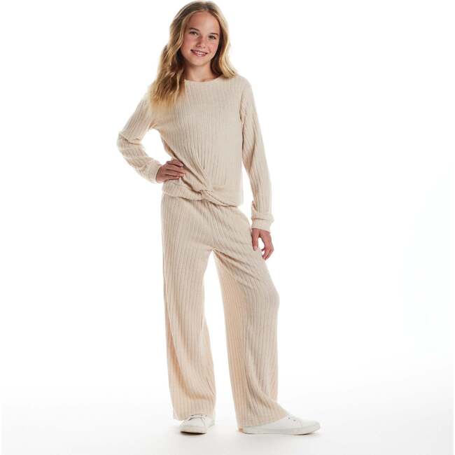Big Kids Hacci Rib Lounge Set, Oatmeal - Mixed Apparel Set - 2