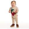 Infant Baby Sweater Set, Beige Dino - Mixed Apparel Set - 5