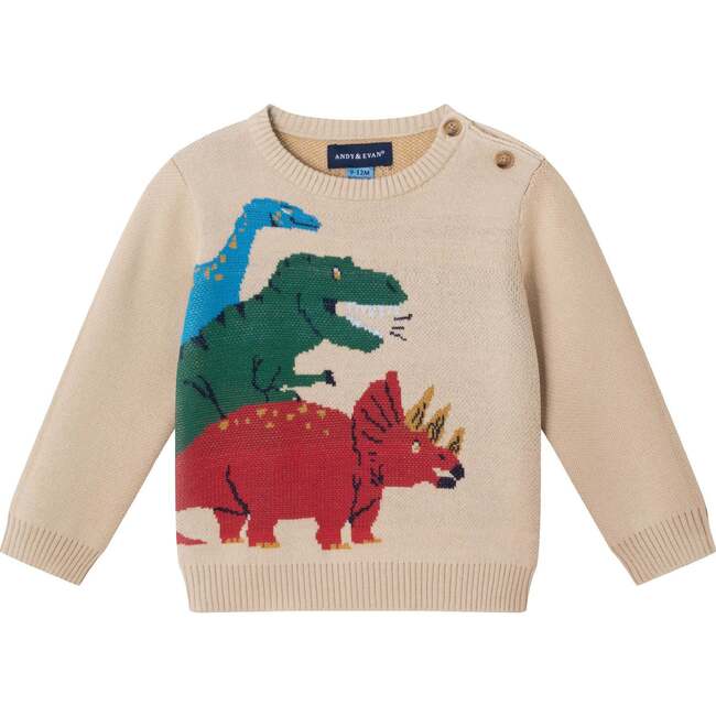 Infant Baby Sweater Set, Beige Dino - Mixed Apparel Set - 6